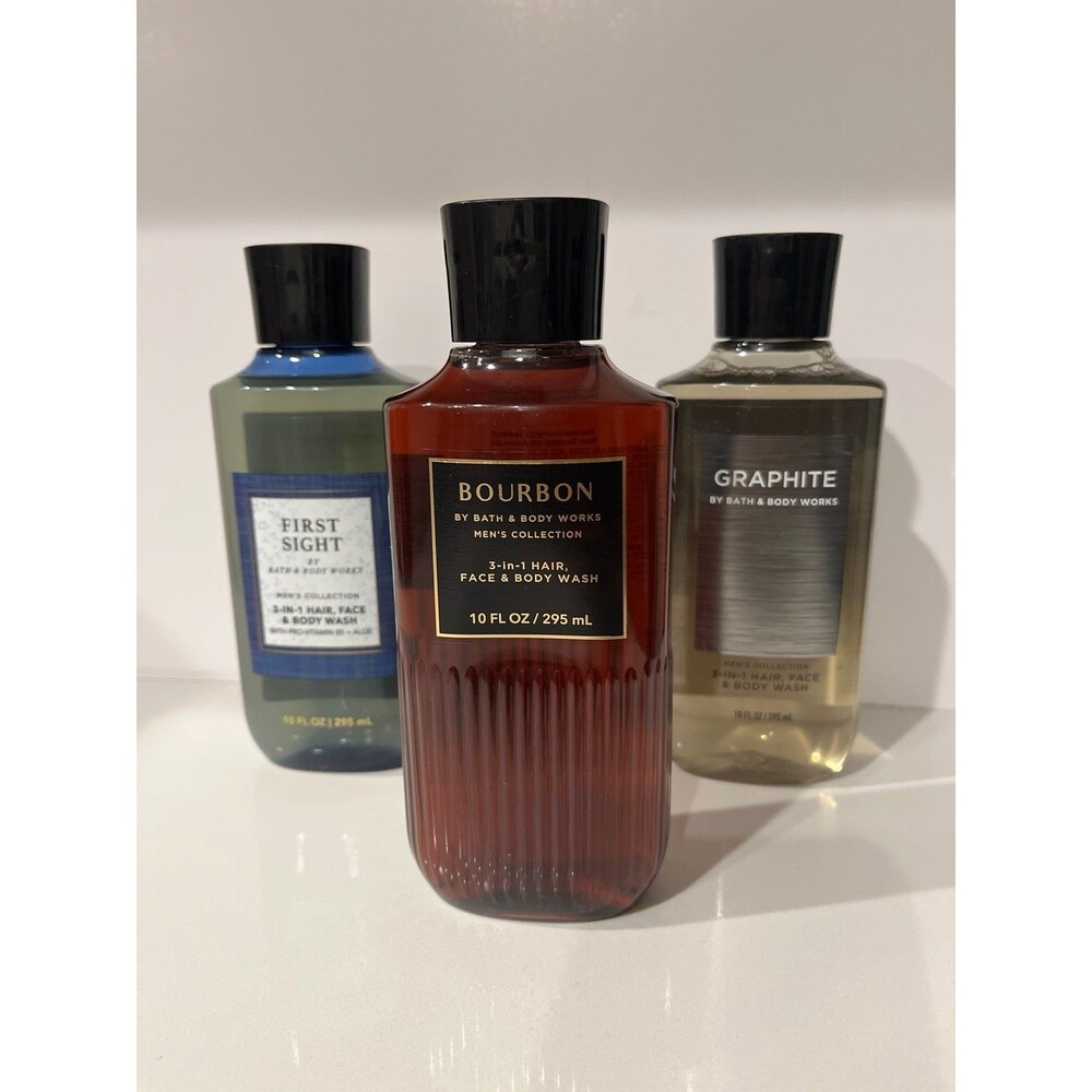 BBW DISCONTINUED First Sight Men Wash Lot - Premium Ribbed Bourbon & Graphite